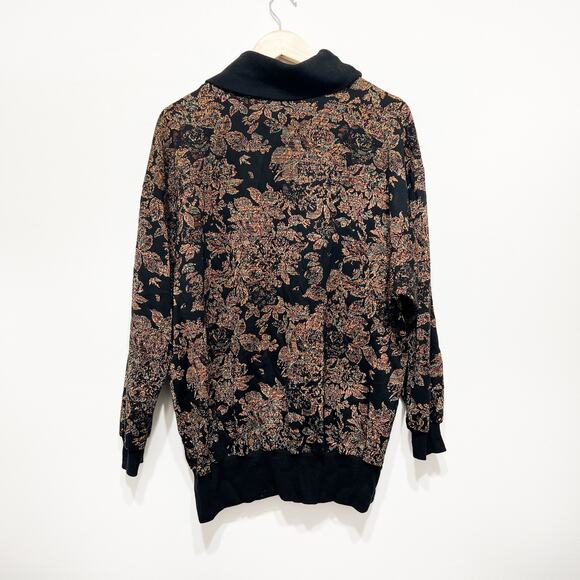 Vintage metallic cowl turtle neck knit sweater Top Notch Plus Size 2x - Picture 4 of 4